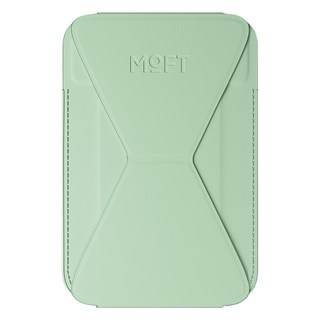 MOFT 磁吸式手機支架 MOVASTM 支援MagSafe 卡片收納 三種模式隨心切換 雙倍磁力 純素皮革, 薄荷綠, 1個