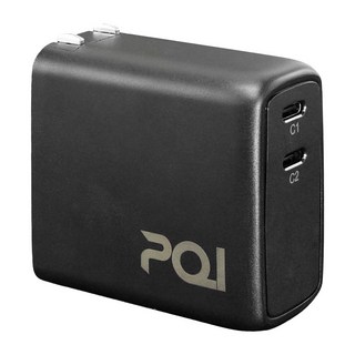 PQI 雙孔USB-C 50W PD快速充電器 5.5 x 5.5 x 3cm 輕巧便攜 多重安全保護, 1個