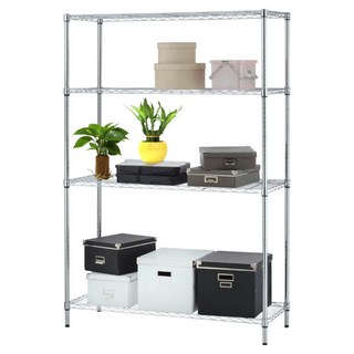 KI WISH 居家生活 重型層架 120x46x180cm 收納鐵架 耐重480KG 層板高度自由調整, 銀色, 4層