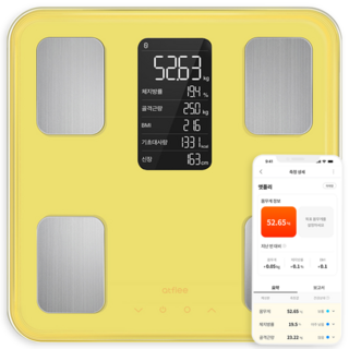 앳플리 스마트 체성분 체중계, TX, 버터옐로우, 1개