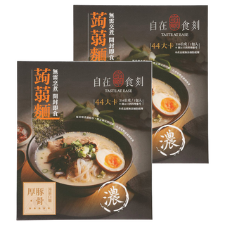 自在食刻 厚豚骨蒟蒻白麵 口感Q彈 無添加多餘膠體, 216g, 2包