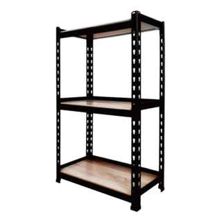 KI WISH 居家生活 角鋼架 搭配MDF板(雙面貼皮)-單層平均荷重60KG, 黑色, 46 x 31 x 85cm, 3層