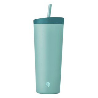 Blender Bottle Tumbler 2合1雙飲口不鏽鋼吸管杯 24oz, 曙光碧影, 1個, 710ml