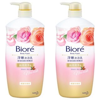 Biore 蜜妮 淨嫩沐浴乳 絲滑潤澤型 典雅玫瑰香, 1kg, 2瓶