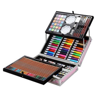 보마리 145p 미술 도구 4단 세트 케이스 핑크