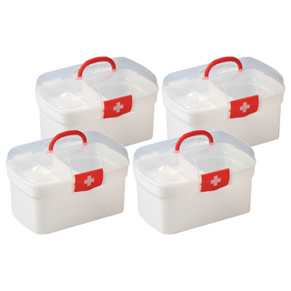 小麥購物 手提醫藥箱 C614 中號 (21.7 x 13.5 x 14.5cm) - 雙層分格 方便攜帶, 4個