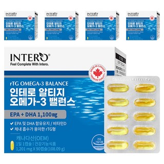 INTERO rTG Omega 3平衡魚油膠囊, 90顆, 5盒