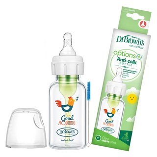 닥터브라운 루스터 데코 내로우넥 유리 젖병, 혼합색상, 120ml, 1개