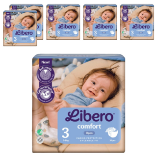 Libero 麗貝樂 Comfort 黏貼型尿布 5~9kg, 第3階段, 180片