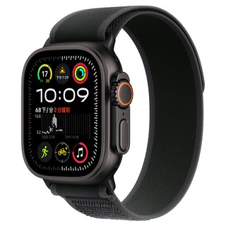 Apple Watch 錶殼 M/L(49mm) MX4V3TA/A 2024 LTE 原廠保固, 49mm, 鈦金屬黑色錶殼 + 黑色越野錶環, GPS + Cellular
