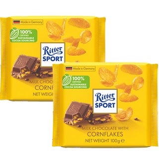 Ritter Sport 玉米脆片巧克力, 100g, 2個