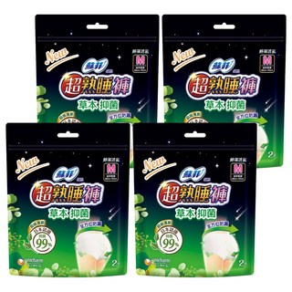 SOFY 蘇菲 超熟睡內褲型衛生棉 草本抑菌, M, 2片, 4包