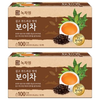 NOKCHAWON 綠茶園 普洱茶茶包, 0.9g, 100包, 2盒