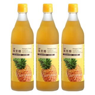 台糖 鳳梨醋, 600ml, 3瓶
