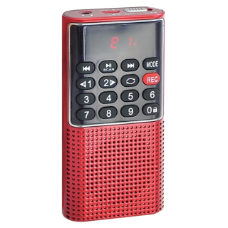 Dennys 丹尼斯 SD MP3 FM迷你錄音喇叭, MS-K588, 紅色