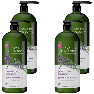 AVALON ORGANICS 薰衣草精油滋潤乳液 潤澤肌膚, 907g, 4瓶