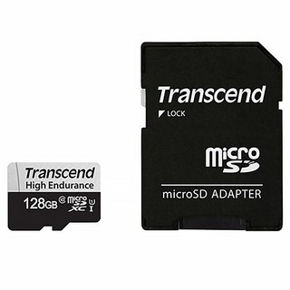 Transcend 創見 UHS-I microSD 350V 記憶卡 高耐用 適用於行車記錄器和監控 讀取速度高達100MB/s, 128GB, 1個