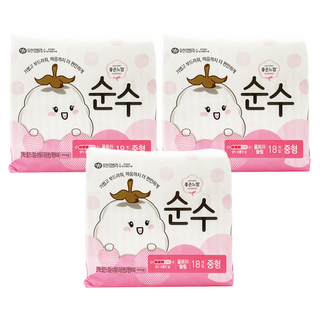 GOODFEEL Soonsu系列 日用超薄蝶翼衛生棉 一般型, 24cm, 18片, 3包