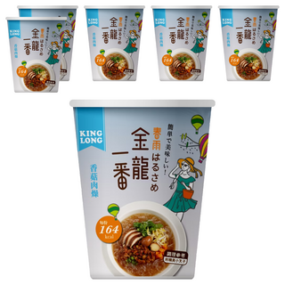 金龍一番 香菇肉燥風味 冬粉 低卡 164Kcal/杯 附小叉子, 6入