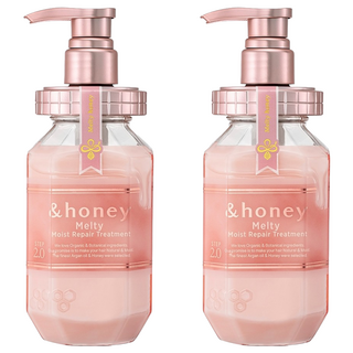 &honey 蜂蜜亮澤柔順護理潤髮乳 保水&毛躁修護 保濕&光澤感 玫瑰蜂蜜香, 445g, 2瓶