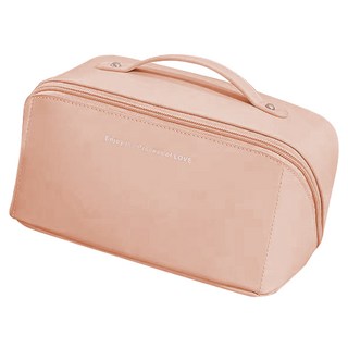 大容量旅行梳妝內衣收納包 多功能分層設計, 粉色, 10.5 x 23.5 x 11cm