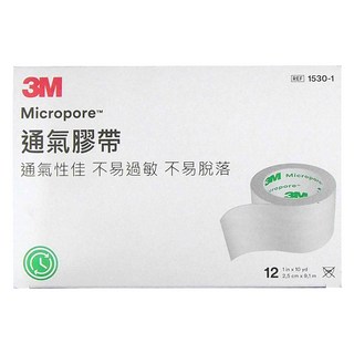 3M Nexcare 透氣膠帶 未滅菌 1530-1 白色, 12捲, 1盒