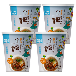 金龍一番 香菇肉燥風味 冬粉 低卡 164Kcal/杯 附小叉子, 4入