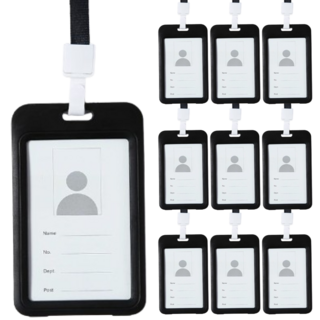 모모스토어 사원증 출입증 케이스 목걸이, 블랙, 10세트