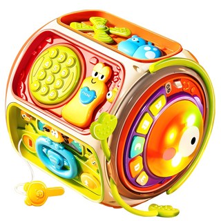 PLAYFUL TOYS 頑玩具 九面拍拍鼓 18個月適用, 混和顏色, 1個