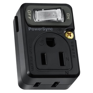 PowerSync 群加 2P+3P 1開2插壁插 TC2M0 5 x 4 x 5.5cm 黑色 41g, 1個