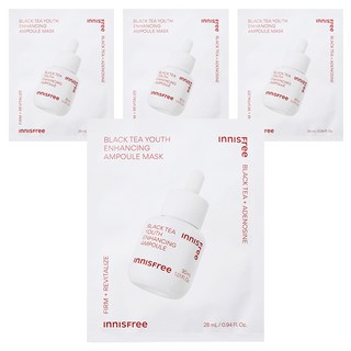 INNISFREE 紅茶極效修護安瓶面膜, 28ml, 1入, 4片