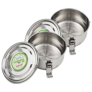 Kitchen-Art 圓形不鏽鋼便當盒+保鮮蓋組, 2組, 18H