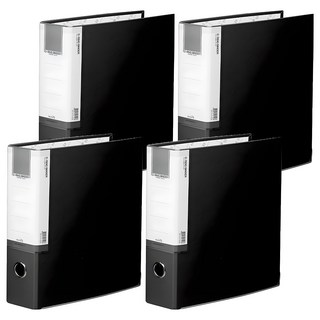 희망사무포인트 3공 D링 합지 바인더 7cm, 흑색, 4개