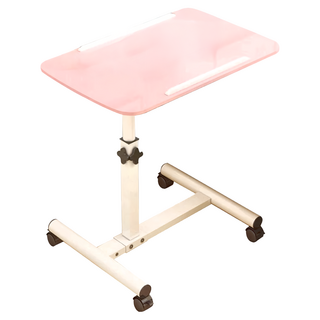 升級款 多功能可旋轉升降床邊桌, 粉紅色
