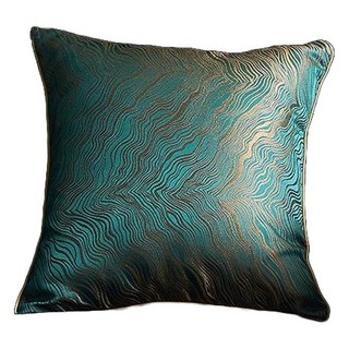 快豹 歐式流金輕奢度金絲抱枕皮 無枕芯 單面金絲, 湖水綠