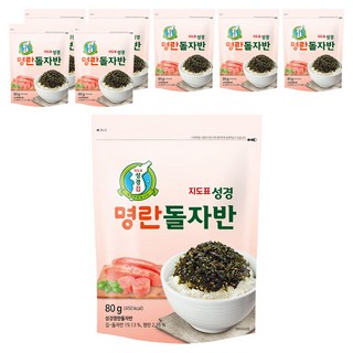 지도표성경 명란돌자반, 80g, 8개