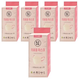 久富餘 KF94韓版4層立體醫療口罩 雙鋼印, 奶油薔薇, 10片, 5盒