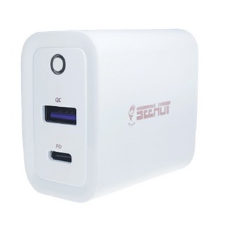 SEEHOT 嘻哈部落 雙口PD快速充電器 42.5W大功率 雙模雙協議 iPhone 15適用, 白色, 1個