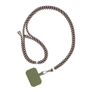 斜背式手機掛繩 Set 3條, 金屬扣+滌綸材質, 繩長不折疊160cm, 藍杏色