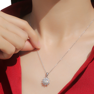 CF Diamond 莫桑鑽項鍊, 1克拉, B0707 雪夜, 雪夜 銀色