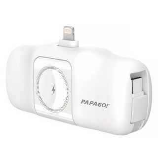 PAPAGO 隨行膠囊行動電源 5000mAh 支援USB-C iPhone iWatch充電, PBF16, 白色