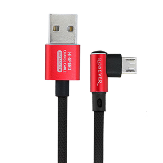 RONEVER L型鋁合金編織充電線Micro 27g, 120cm, 紅色, 1條