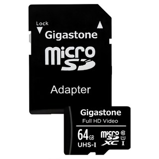 GIGASTONE 立達 MicroSDXC C10/UHS-1 64GB 記憶卡 (附轉接卡) - Full HD影片系列, 1個