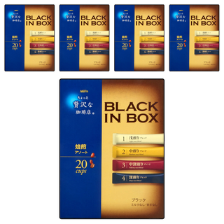 AGF 微奢華咖啡店 四款焙煎風味即溶黑咖啡, 20條, 2g, 5盒