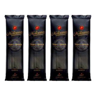 Molisana 茉莉 墨魚麵 高山冷泉純淨認證 仿古銅模Bronze Die製作 麵體表面粗糙 更能吸附醬汁, 500g, 4包