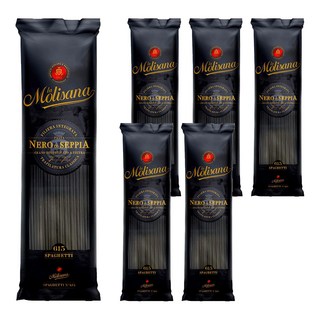 Molisana 茉莉 墨魚麵 仿古銅模Bronze Die製作 麵體表面粗糙 更能吸附醬汁, 500g, 6包
