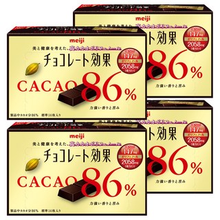 明治 CACAO86% 黑巧克力 方便攜帶 每盒含有12片獨立包裝的黑巧克力, 60g, 4盒