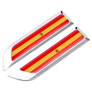 bebehome 多國旗幟車側金屬徽飾貼, 1套, 銀色西班牙