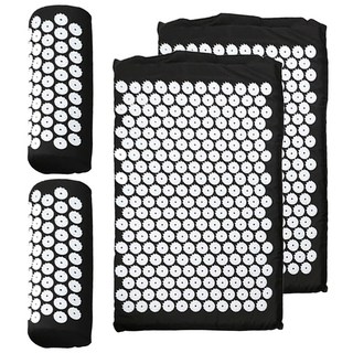 指壓墊+枕頭組, 黑色, 2組