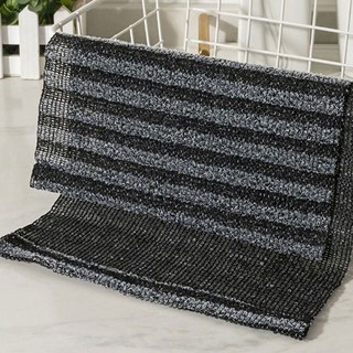 咕嘰 每日去角質條紋沐浴巾 搓澡巾, 黑色, 3個, 1入